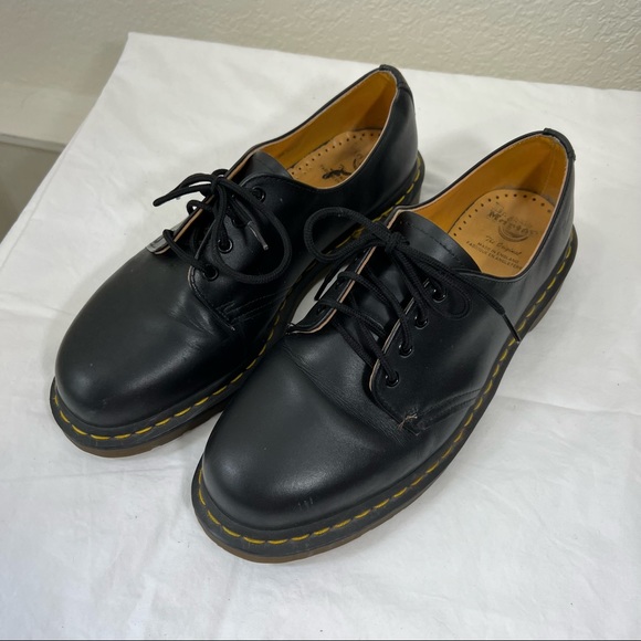 Dr. Martens vintage 1561 Oxford smooth black leather lace up sz mens UK 10 US 11 - Picture 3 of 16